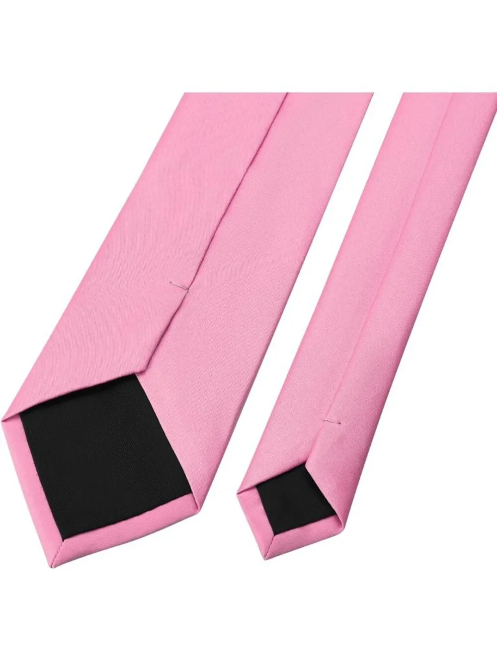 Men's Pink Solid Microfiber Plain Formal Silk Necktie For Business Dress Tie